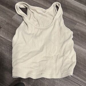 Aerie Cream Ribbed Tank Top